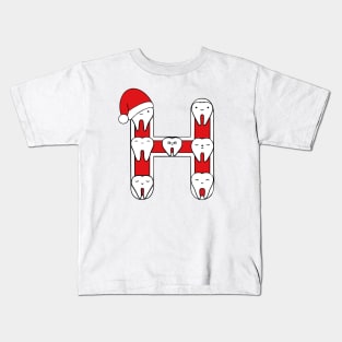 Letter H (Happimola Christmas Alphabet) Kids T-Shirt